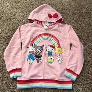 Hello Kitty Pink Sweatshirt with Rainbow and Friends
